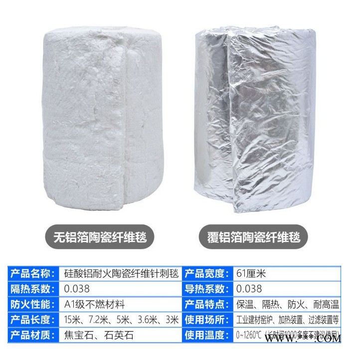 陕西硅酸铝针刺毯防扎手你单面铝箔双面铝箔可定制图5