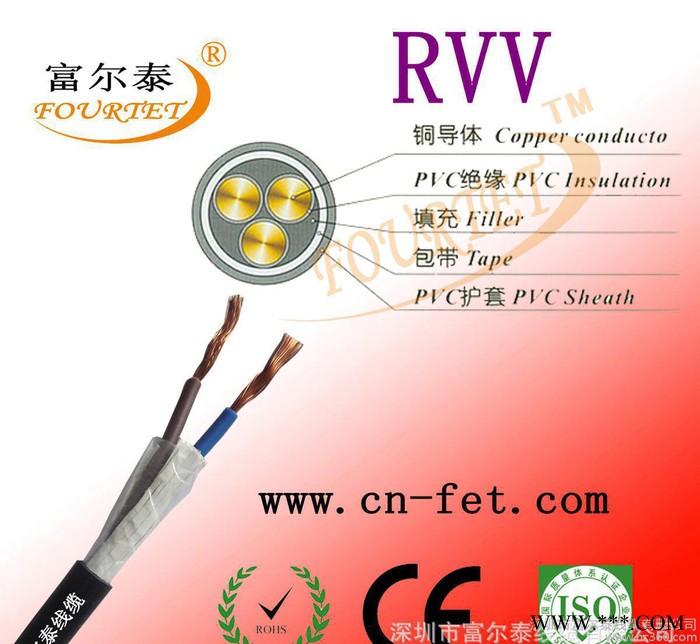 广东 现货 2芯铜包铝线 RVV电源线  监控电源线图2