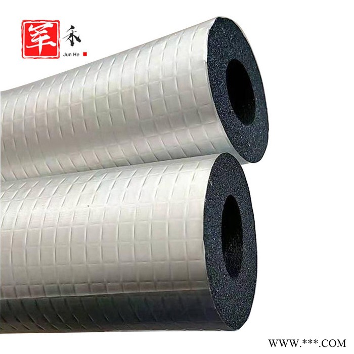 【军禾】现货批发pet铝箔复合橡塑管 阻燃保温空调橡塑管厂 橡塑海绵管壳 橡塑管厂家图5