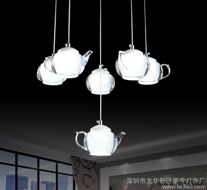 新款吊灯 新品创意个性铝线led餐厅吊灯茶壶吊灯灯客厅灯卧室图3