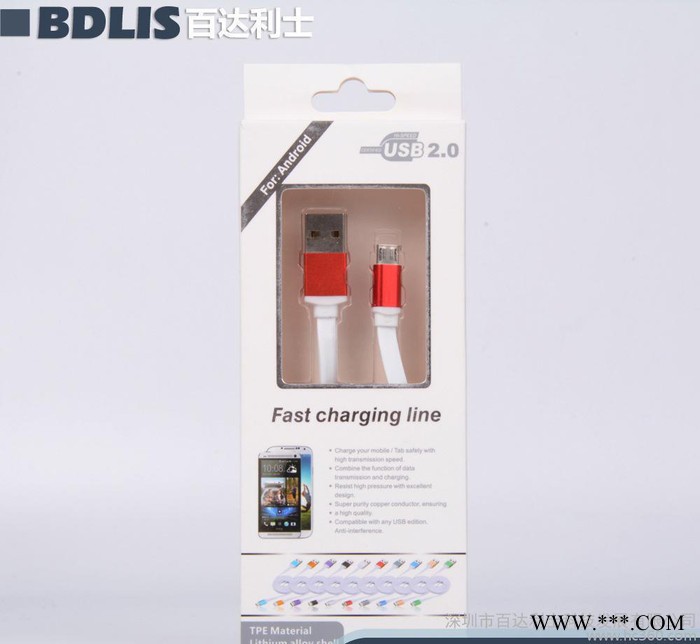 外贸品牌micro接口数据充电过2.1A多彩氧化铝充电线图3