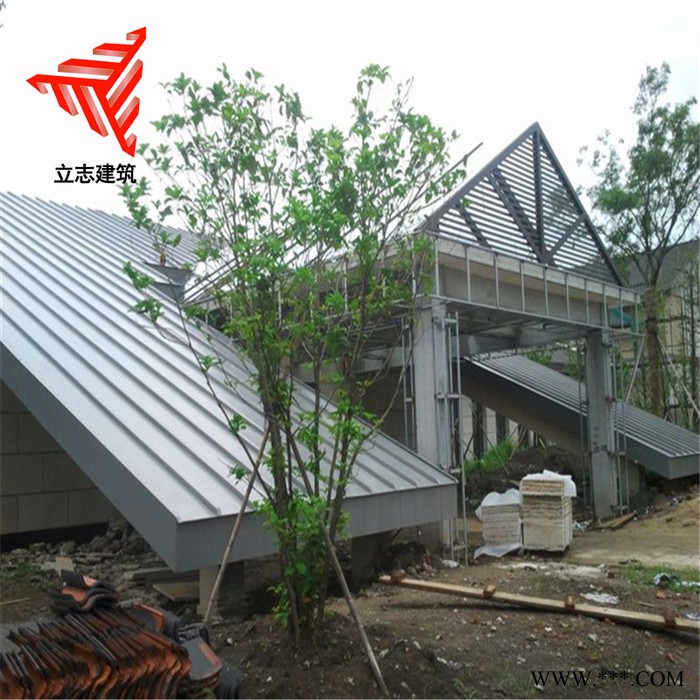 0.9mm厚氟碳涂层 32-410型铝镁锰合金屋面板 铝镁锰板图4