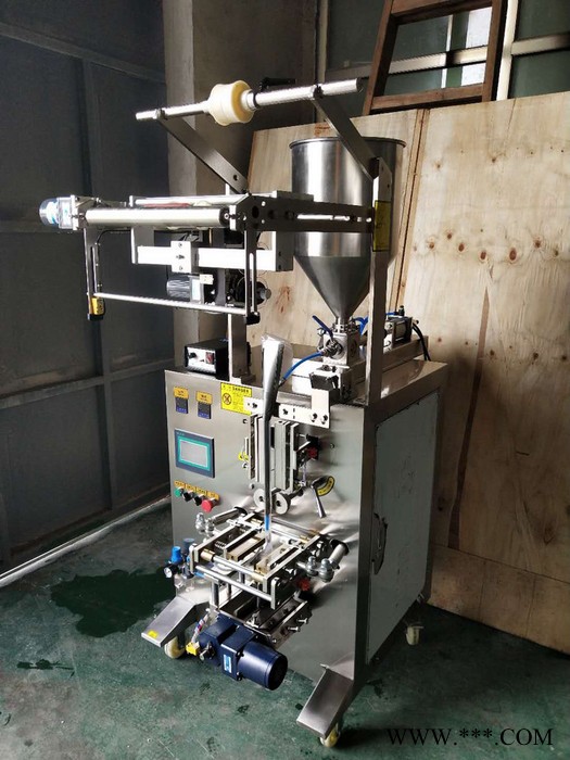 酱料包装机 抑菌免洗洗手液铝箔袋自动包装机 袋装药膏包装机 膏体蜂蜜三边封立式包装机图2