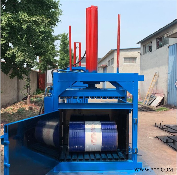 阜新泡沫网袋压包机 宇晨油漆桶挤扁机 铝箔包装袋压缩打包机厂家图8