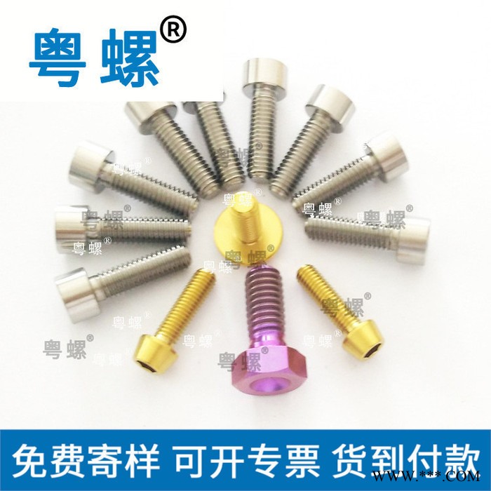 圆柱头内六角钛螺栓 粤螺氮化阳极氧化处理各种颜色鱼尾螺丝 汕头不锈钢螺丝厂 小螺丝图5