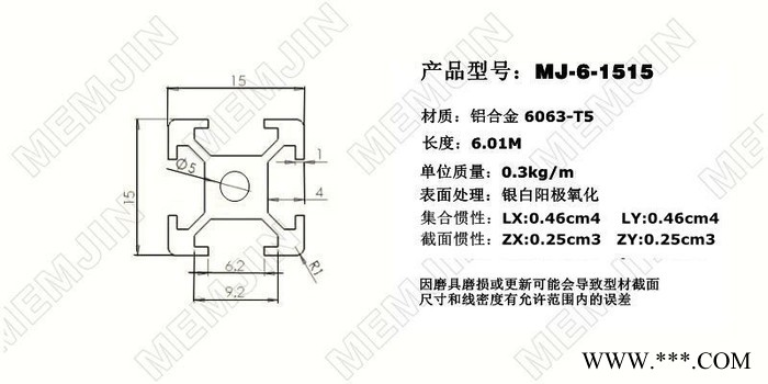 铝合金型材1515上海闽坚铝业生产销售阳极氧化耐腐蚀图6