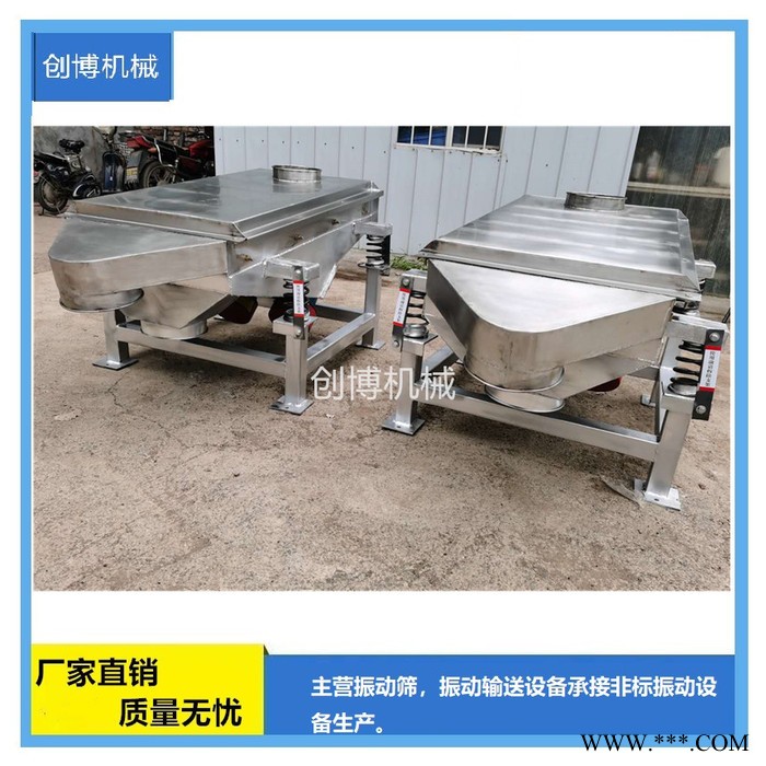 创博机械全不锈钢长方形振动筛 不锈钢材质的筛选机 钛粉锰粉筛分直线筛 工厂加工图2