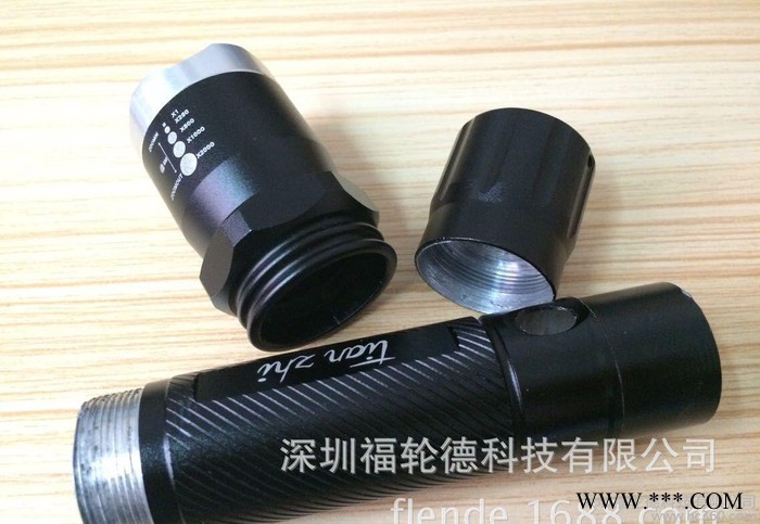 手电筒铝合金成套外壳数控车床，阳极氧化颜色激光镭射一条龙加工图3