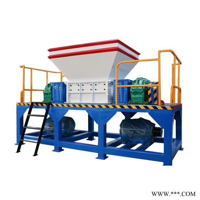 双轴橡胶木材油漆桶塑料轮胎生活垃圾撕碎机 金属彩钢瓦废铁粉碎机图3