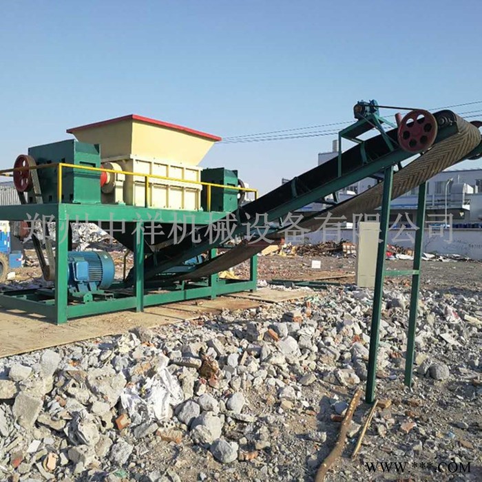 双轴橡胶木材油漆桶塑料轮胎生活垃圾撕碎机 金属彩钢瓦废铁粉碎机图7