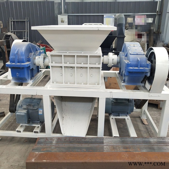 双轴橡胶木材油漆桶塑料轮胎生活垃圾撕碎机 金属彩钢瓦废铁粉碎机图6