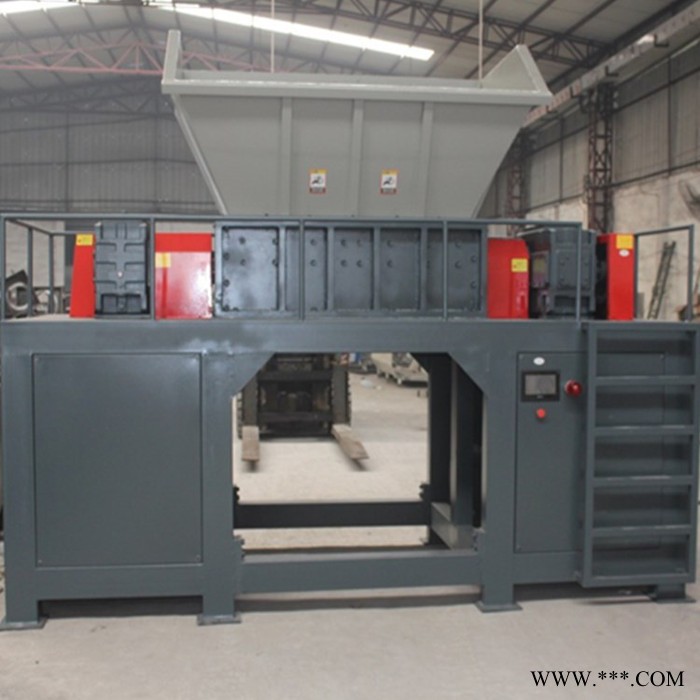 双轴橡胶木材油漆桶塑料轮胎生活垃圾撕碎机 金属彩钢瓦废铁粉碎机图4