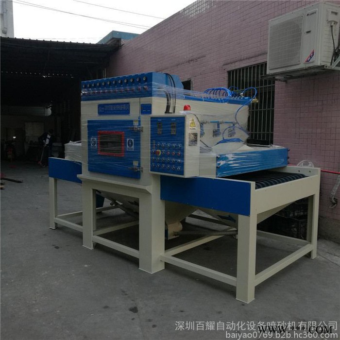 不锈钢五金自动喷砂机热处理焊接件喷砂设备工厂直销全国自动喷砂机百耀BH-3510-12A 输送式自动喷砂机图4