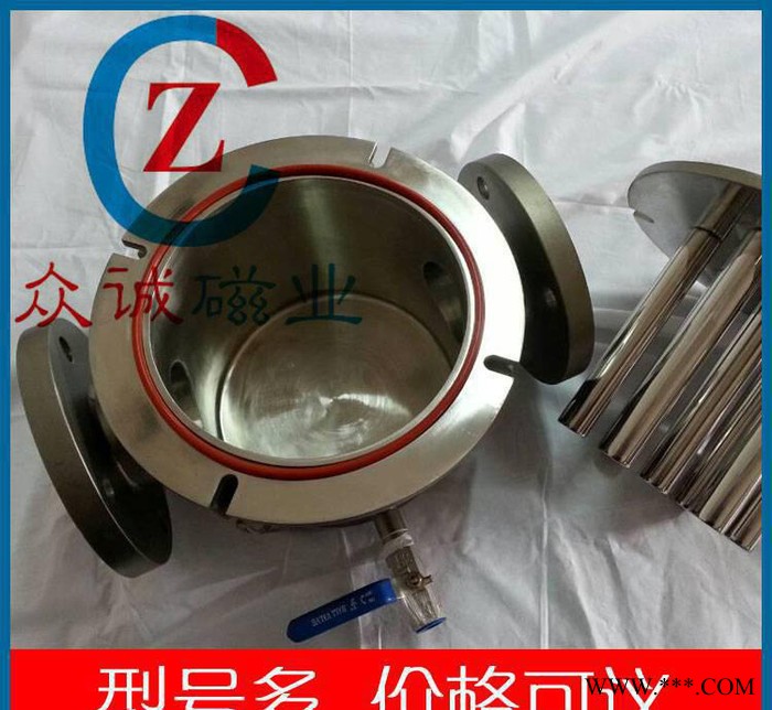 强磁除铁器 过滤铁粉沫磁选机 圆形法兰吸铁器 进出料口除铁机图2