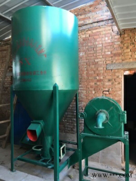 申英牌500型饲料粉碎混合机组玉米饲料粉碎机打料机猪饲料搅拌机饲料混合搅拌罐铸铁粉碎机养殖场用粉料机设备立式饲料搅拌罐图2