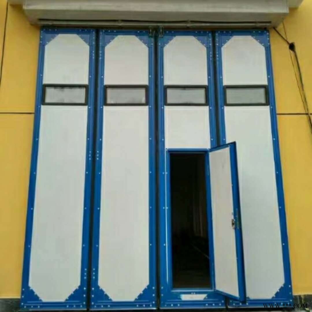 工业折叠门 电动保温折叠门 不锈钢折叠门 铝板工业门 万利盈门业图2