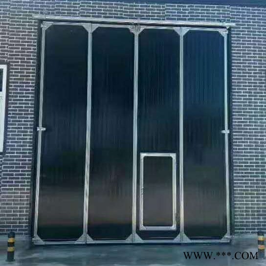 工业折叠门 电动保温折叠门 不锈钢折叠门 铝板工业门 万利盈门业图3