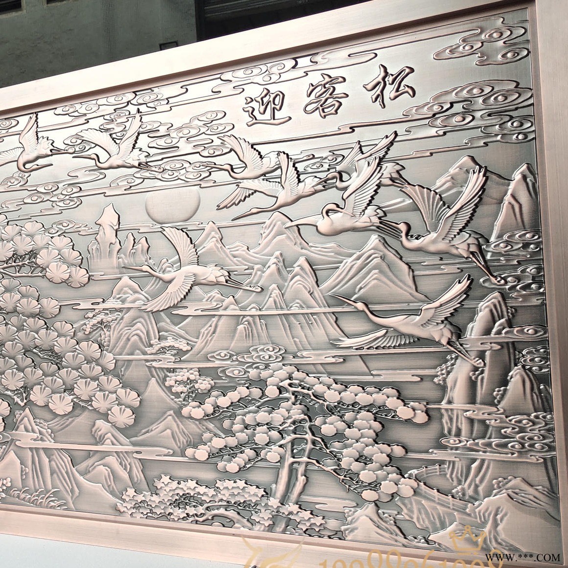 众钰 精美定制铝板隔断屏风 铝艺中式屏风隔断 酒店铝板雕花浮雕屏风