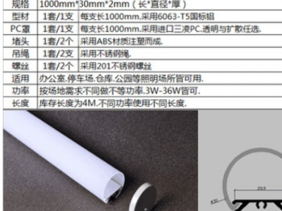 60MM圆形办公室吊线灯铝槽外壳 led吊灯铝型材图2