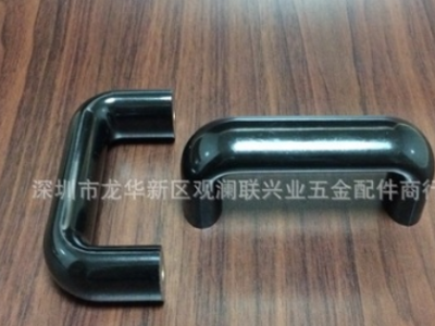 黑色电木圆把手 L90铝型材带铜牙把手 U型耐高温黑色胶木桥型拉手图2