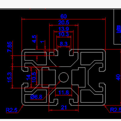 恒东4060欧标铝型材 工业铝合金型材4060铝型材4060铝合金型材图2