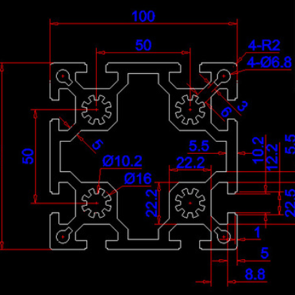 恒东欧标工业铝型材欧标100100铝合金型材100*100工业铝型材图2