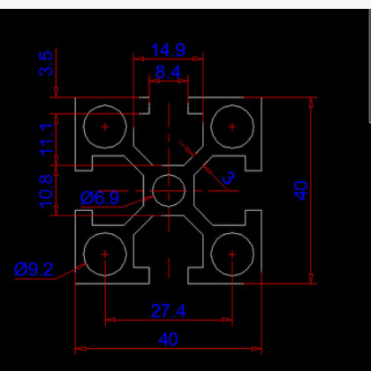 4040国标铝型材 铝合金方管型材4040国标3.0厚铝型材 工业铝型材图2