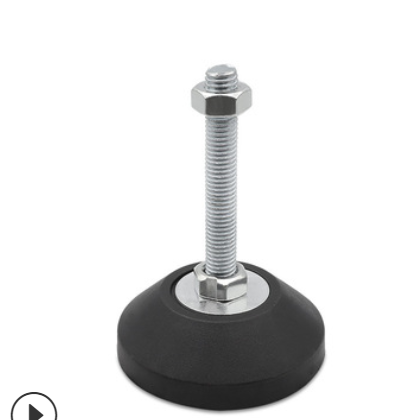 七乐铝材配件12*80镀锌平底脚杯 流水线金属固定地脚可调节蹄脚盘图2